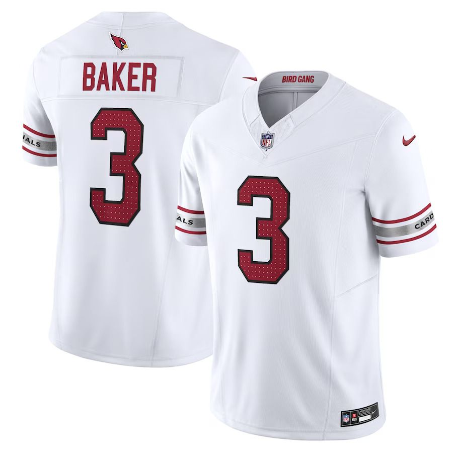 Men Arizona Cardinals 3 Budda Baker Nike White Vapor F.U.S.E. Limited NFL Jersey